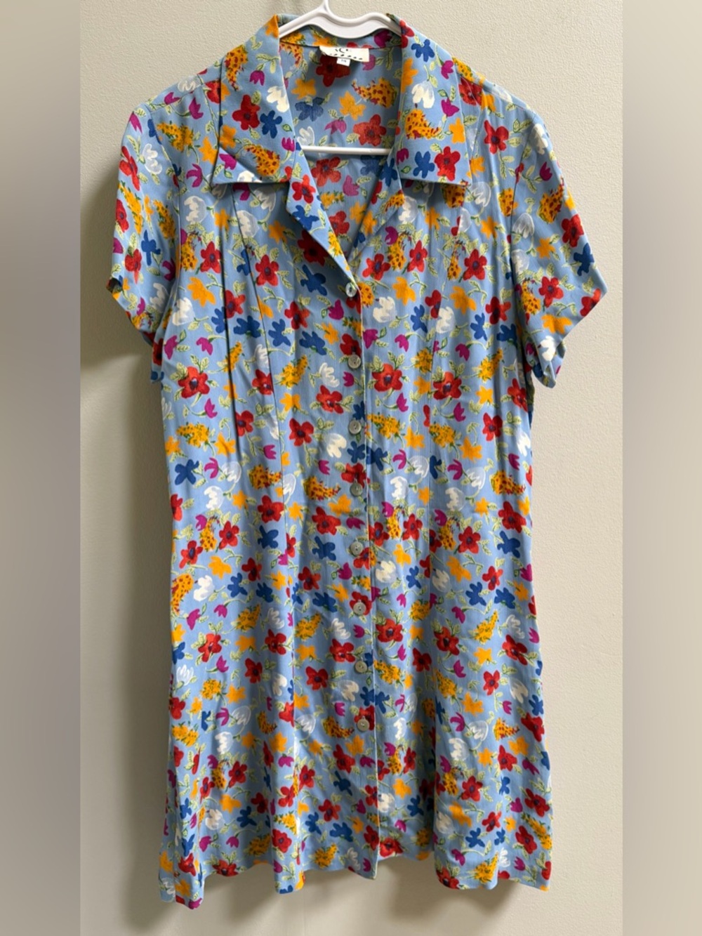 Ice Light Blue Floral Mini Dress